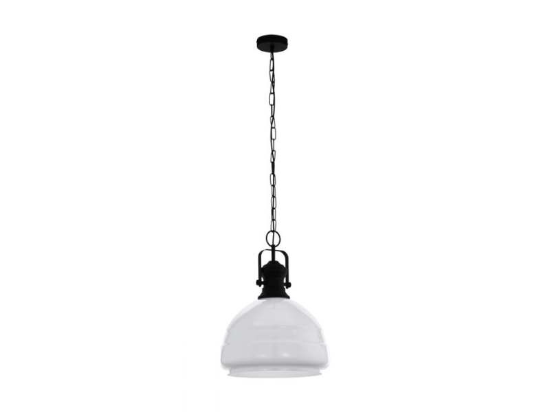 Eglo Combwich Pendel E27 Ø380 Sort/Opal
