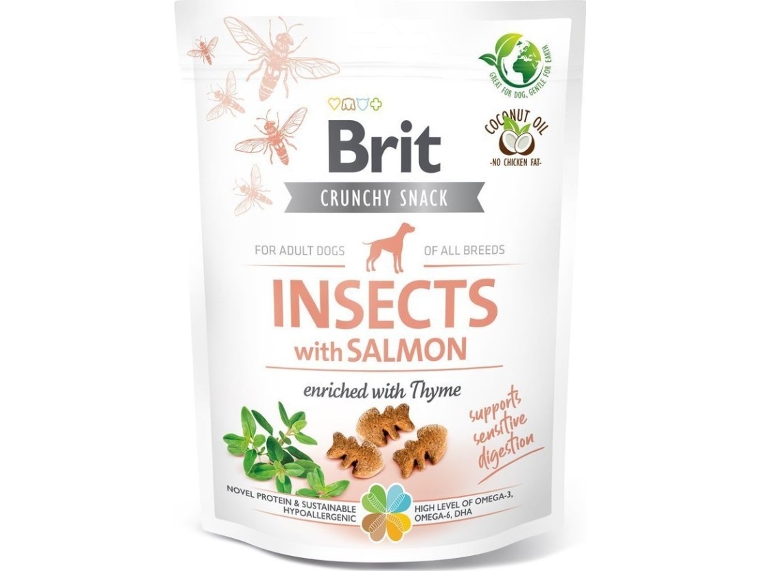 Brit Brit Care Dog Crunchy Cracker Insects Med Laks 200 G