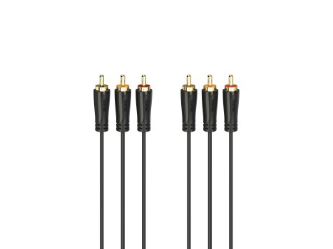 Hama 00205151, 3 X Rca, Hanstik, 3 X Rca, Hanstik, 3 M, Sort