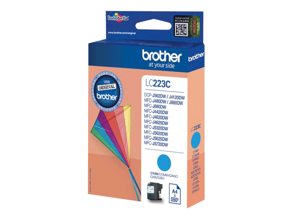 Brother Lc223c - Cyan - Original - Blækpatron - For Brother Dcp-J4120dw, Dcp-J562dw, Mfc-J4420dw, Mfc-J4625dw, Mfc-J5320dw, Mfc-J5625dw