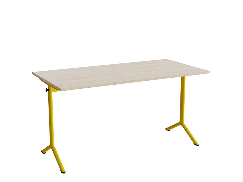Bord Atlas 1130, 1400x700mm, eg højtrykslaminat, gult stel