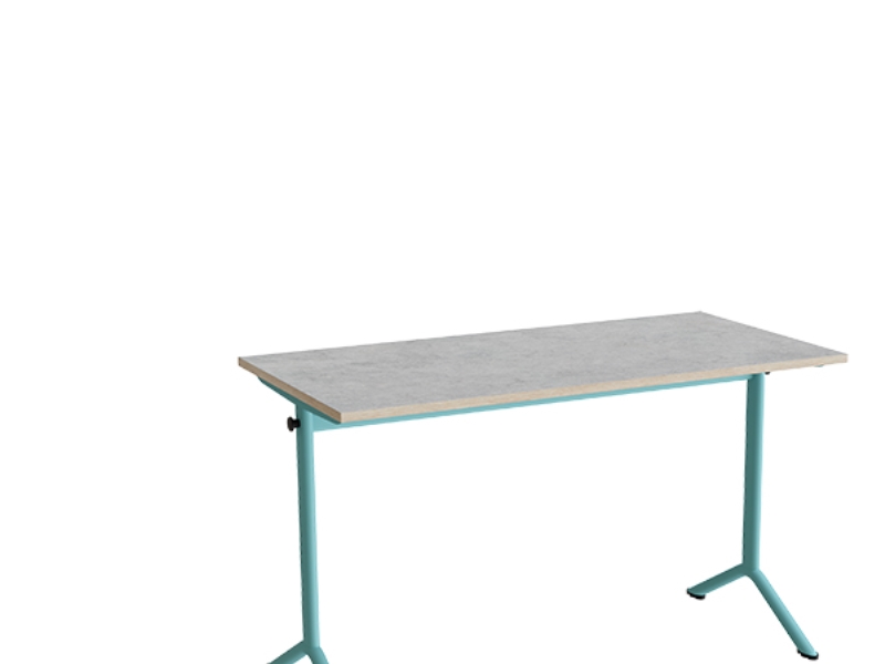 Bord Atlas 1130, 1200x600mm, lys grå linoleum, turkis stel | Baby & barn - Möbler - Hallmöbler | GameStuff