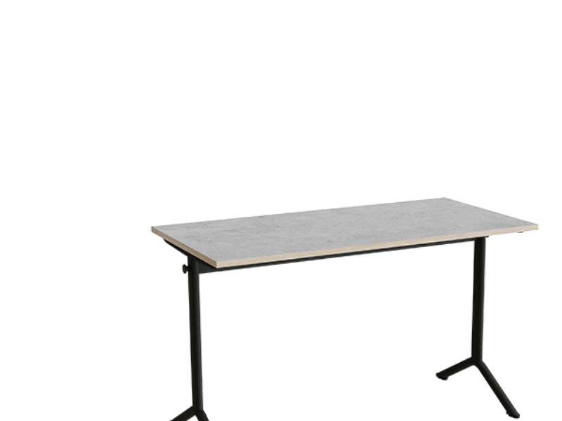 Bord Atlas 1130, 1200X600 Mm, Lys Grå Linoleum, Svartoliven Stativ