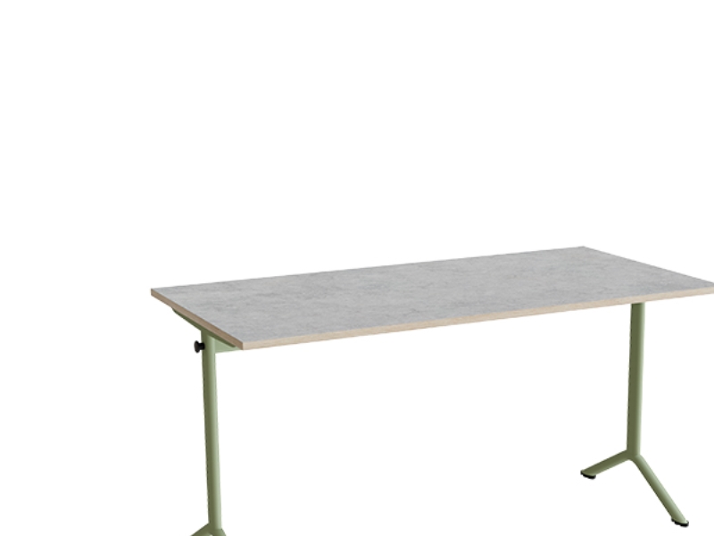 Bord Atlas 1130, 1400x700mm, lys grå linoleum, grønt stel | Baby & barn - Möbler - Hallmöbler | GameStuff