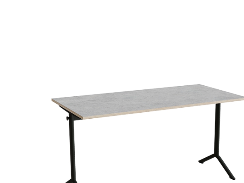 Tisch Atlas 1130 1400X700 Mm Hellgraues Linoleum Schwarzes Gestell