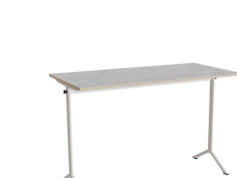 Bord Atlas 1130, 1400x700mm, lys grå linoleum, hvidt stel | Baby & barn - Möbler - Hallmöbler | GameStuff