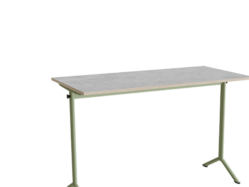 Bord Atlas 1130, 1400x700 mm, lys grå linoleum, grønt stativ | Baby & barn - Möbler - Hallmöbler | GameStuff