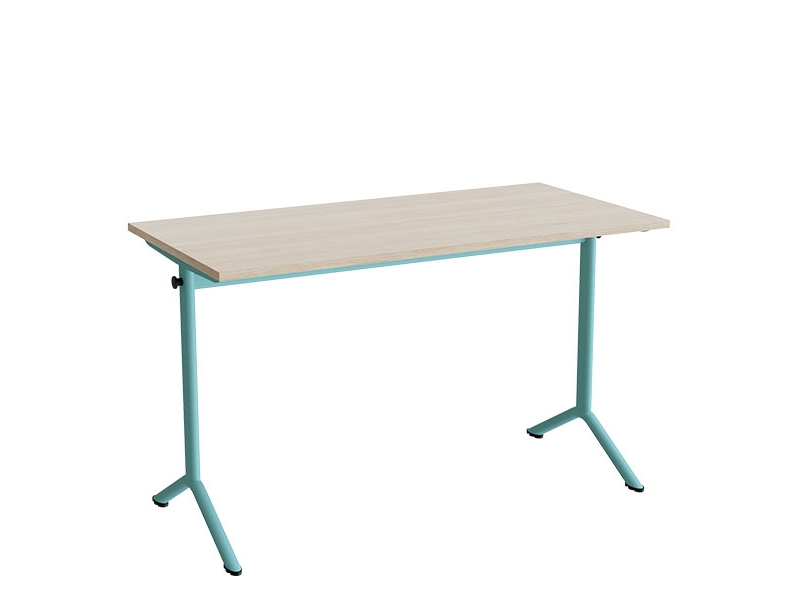 Bord Atlas 1130, 1200x600mm, lyddæmpende eg højtrykslaminat, turkis stel