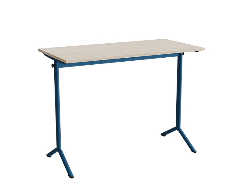 Bord Atlas 1130, 1200x600mm, lyddæmpende eg højtrykslaminat, blåt stel