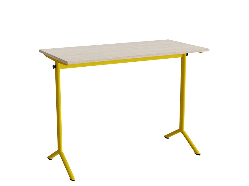Tisch Atlas 1130, 1200X600 Mm, Schalldämpfendes Hochdrucklaminat, Gelber Rahmen