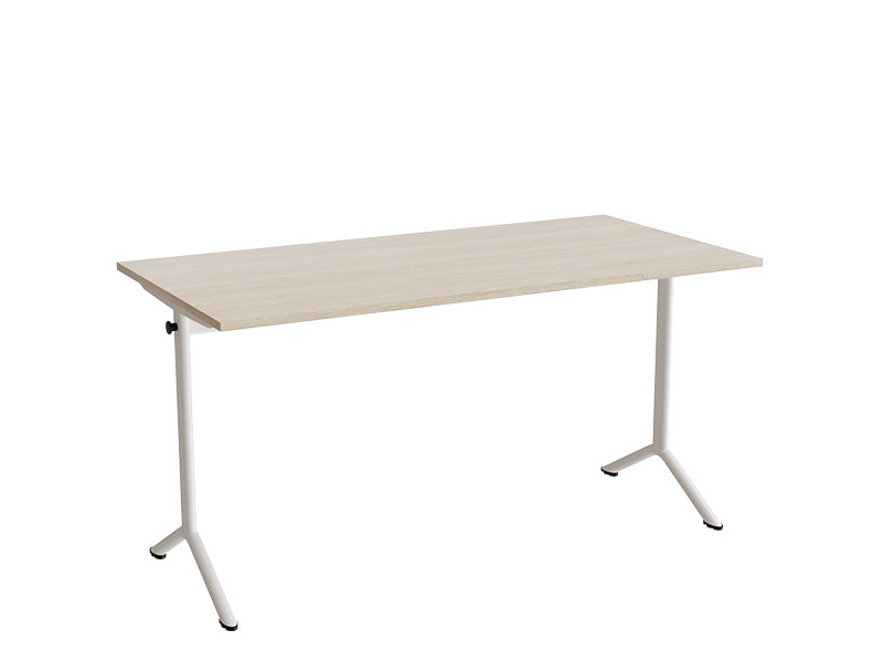 Pöytä Atlas 1130, 1400x700mm, ääntä vaimentava tammi korkeapainelaminaatti, valkoinen runko