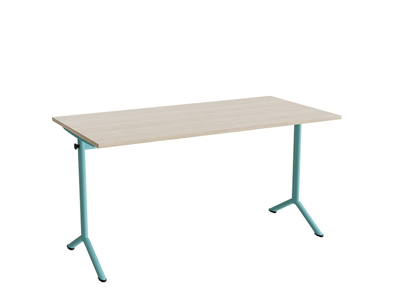 Bord Atlas 1130, 1400x700mm, lyddæmpende eg højtrykslaminat, turkis stel