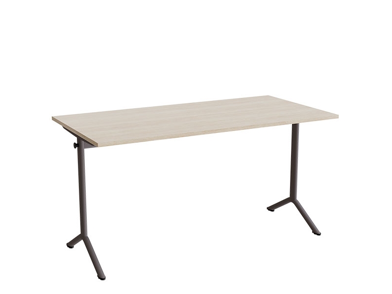 Bord Atlas 1130, 1400x700mm, lyddæmpende eg højtrykslaminat, gråt stel