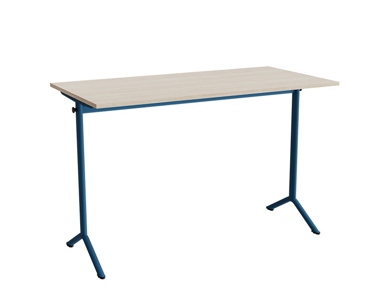 Bord Atlas 1130, 1400x700mm, lyddæmpende eg højtrykslaminat, blåt stel