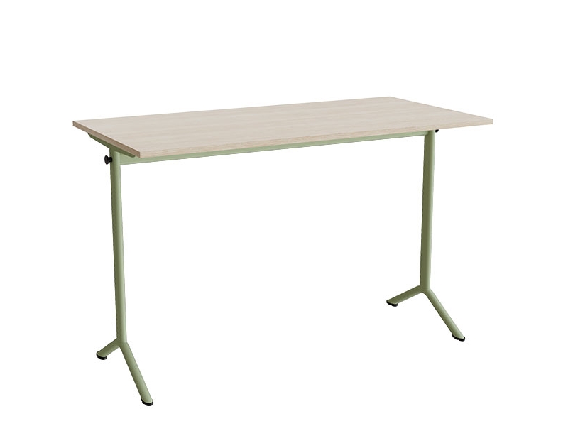 Bord Atlas 1130, 1400x700 mm, lydabsorberende hvidpigmenteret eg, grønt stativ | Baby & barn - Möbler - Hallmöbler | GameStuff