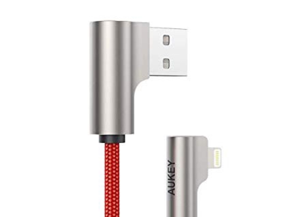 Aukey Cb-Al01 Rød Oem Ultrahurtig Nylon Quick Charge Lightning-Usb-Kabel | 2M | Mfi Apple-Zertifizierung