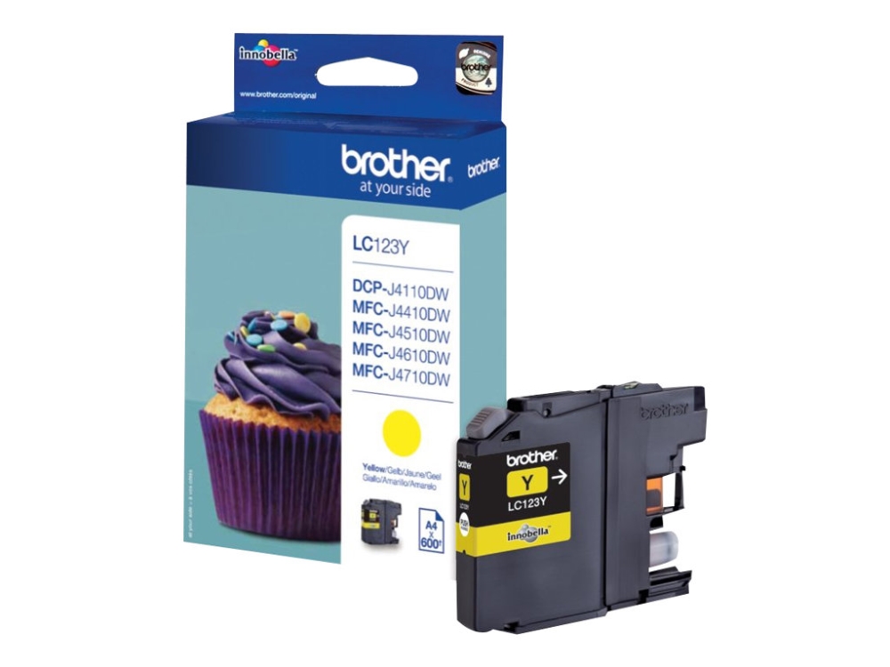 Brother Lc123y - Højtydende - Gul - Original - Blækpatron - For Brother Dcp-J100, Dcp-J105, Dcp-J132w, Dcp-J4110dw, Dcp-J552dw, Dcp-J752dw