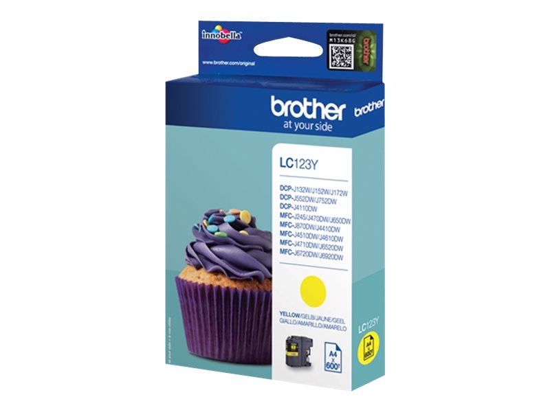 Brother Lc123y - Højtydende - Gul - Original - Blækpatron - For Brother Dcp-J100, Dcp-J105, Dcp-J132w, Dcp-J4110dw, Dcp-J552dw, Dcp-J752dw