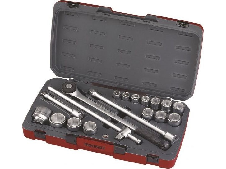 T3418-6 med ¾" â¡-fatning. Teng Tools Topnøglesæt