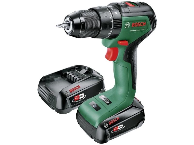 Bosch Universal Impact 18V-60, Handbohrmaschine, Ohne Schlüssel, Bürstenlos, Grün, 1,3 Cm, 1900 Rpm