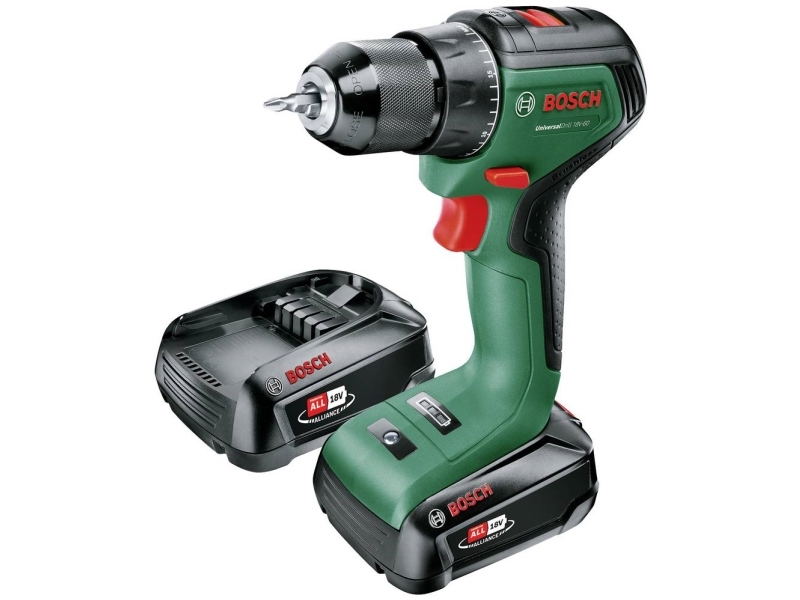 Bosch Universal Drill 18V-60, Handbohrmaschine, Ohne Schlüssel, Bürstenlos, Schwarz, Grün, 1,3 Cm, 1900 Rpm