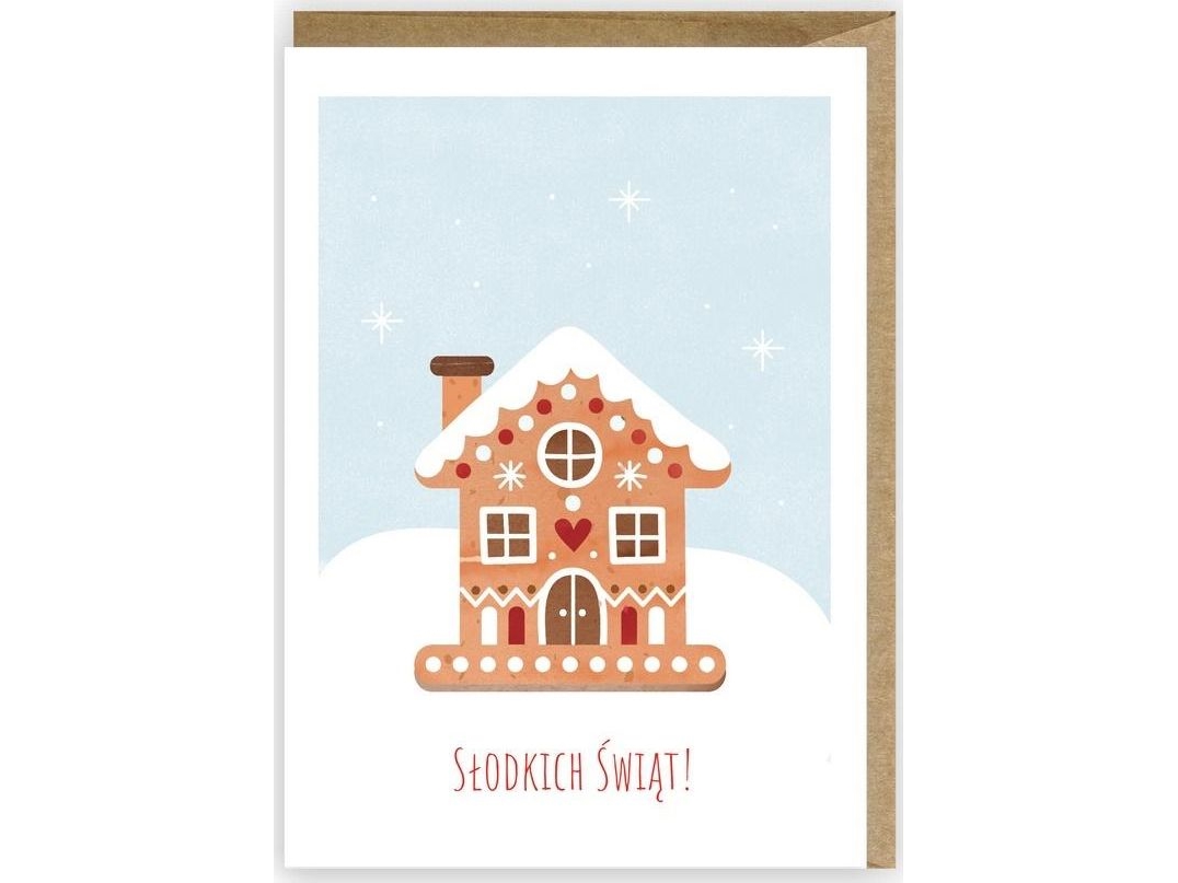 Cardie Weihnachtskarte Lebkuchenhaus, Eco K070