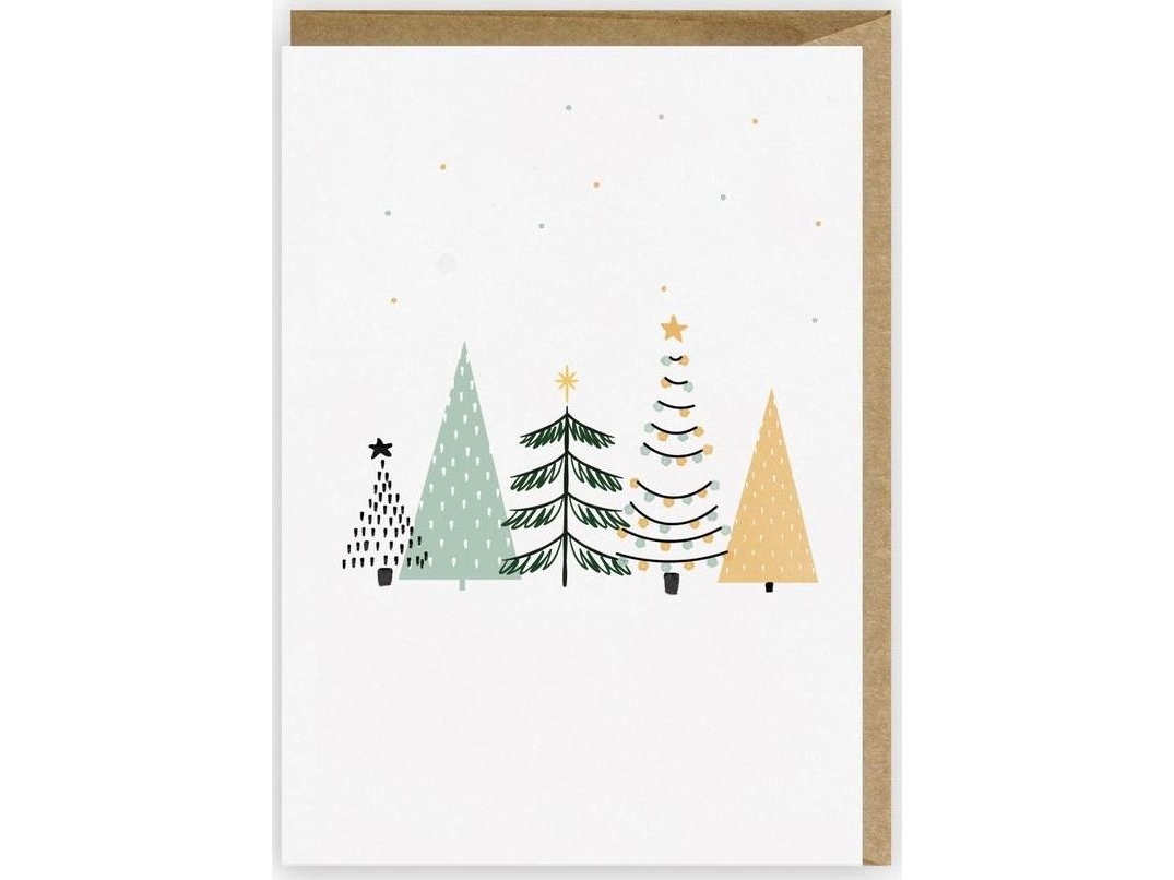 Cardie Weihnachtskarte Weihnachtsbäume, Öko-Umschlag K079