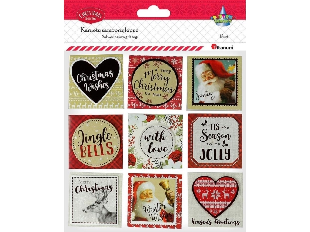 Titanum Self-Adhesive Tickets 3D Christmas 18Pcs