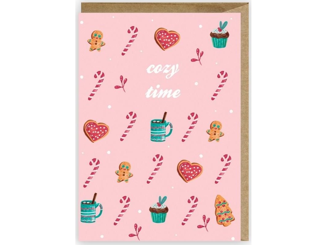 Cardie julekort Cozy time kuvert K074
