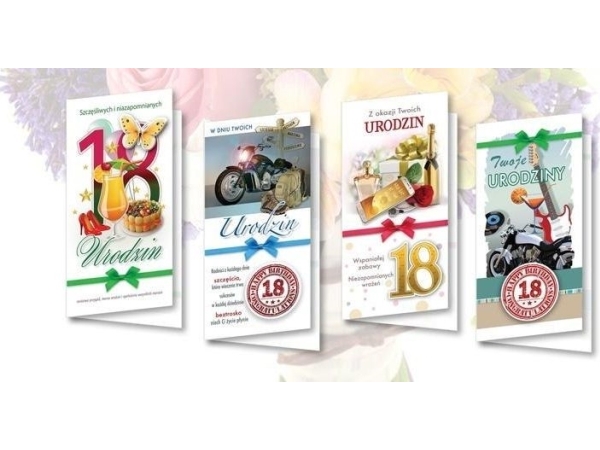 Top Graphic DL De Lux. kullattu 18. syntymäpäivä MIX kortti (10kpl)