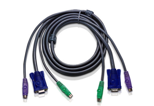 ATEN 2L-1003P/C - Kabel til tastatur / video / mus (KVM) - PS/2, HD-15 (VGA) (han) til PS/2, HD-15 (VGA) - 3 m - for MasterView CS-124A, CS-172  MasterView Lite CS142  MasterView Plus CS138A