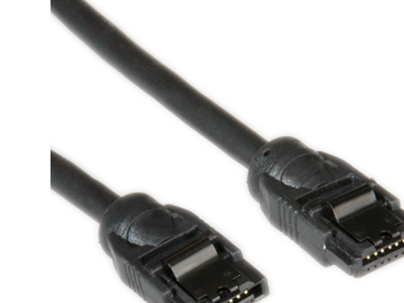Roline Internes Sata 6.0 Gbit/S Hdd-Kabel Mit Schnappverschluss 1,0M, 1 M, Sata I, Sata 7-Pin, Sata 7-Pin, Männlich/Männlich, Schwarz, Schwarz