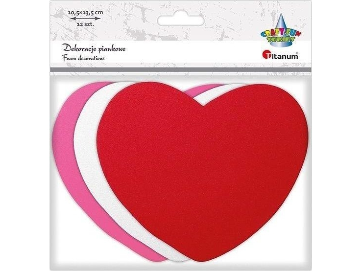Titanum skum dekorationer hjärtan mix 12st | Skola & Hobby - Konsthantverk - Tyger och garn | GameStuff