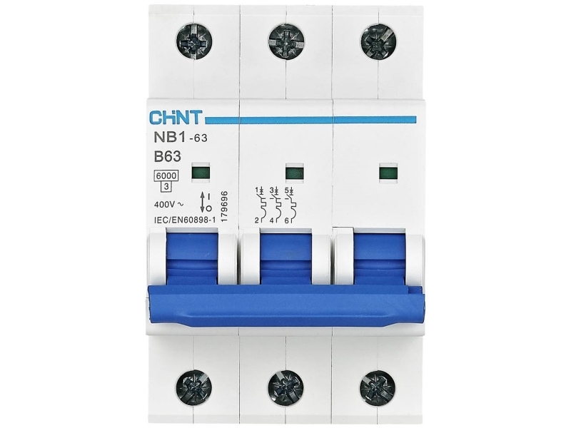 Chint 179685 Nb1-63 3P B13 6Ka Db Ledningssikkerhedsafbryder 3-Polet 13 A 240 V, 415 V