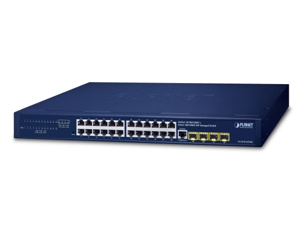 Planet Ipv4/Ipv6, 24-Port, Managed, L2/L4, Gigabit Ethernet (10/100/1000), Vollduplex, Rack-Einbau, 1U