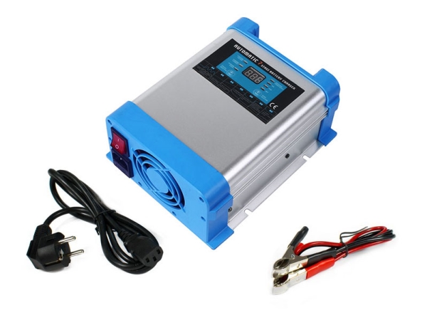 Azo Digital 12V Netoplader Til Bc-40 Pro 40A Batterier (230V/12V) Lcd 7-Trins Opladning