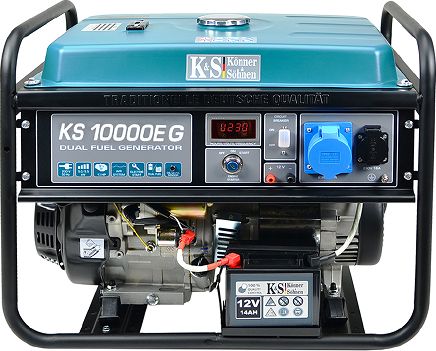 Ks Hybrid-Generator Ks 10000E G 7,5Kw/230V, Benzin/Lpg, Elektrostart