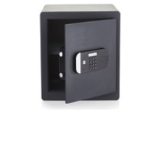 Yale YSFM/400/EG1, Bærbar pengeskab, Sort, Kode, Fingeraftrykslæser, Nøgle, 35,5 L, Gulv/væg, 400 mm