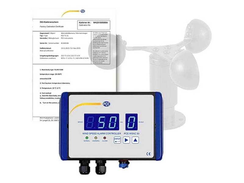 PCE Instruments Anemometer Kalibrerad (ISO) 0 till 50 m/s | EL Artiklar - Verktyg för EL - Mätutrustning för miljö | GameStuff