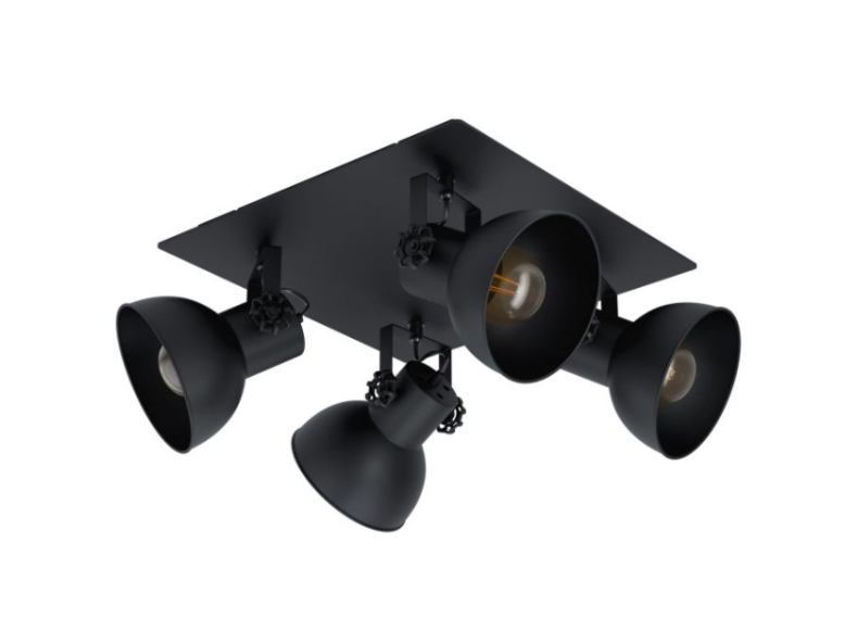 EGLO Barnstaple, Utanpåliggande spotlight, E27, 4 lampor, 220-240 V, Svart | Belysning - Inomhusbelysning - Inbyggd spotlight | GameStuff