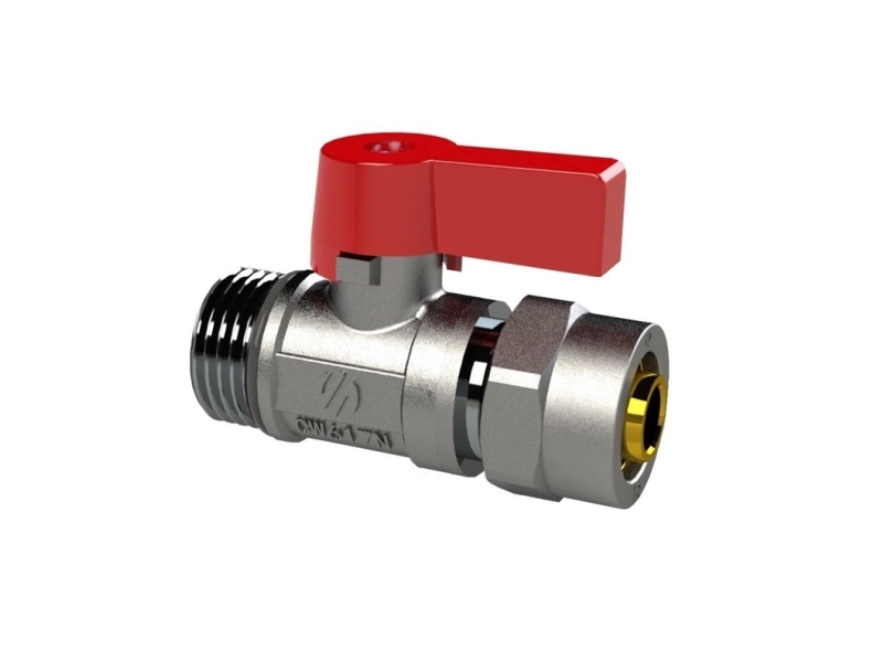 Arco Kugelhahn Mini 1/2" Gz Rot Mit Anschluss Für Mehrschichtrohre 16X2 [40/80]