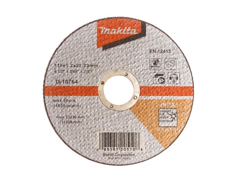 Makita INOX kapskiva i rostfritt stål 115x22.2x1.2mm D-18764 | Slipmaskiner | GameStuff