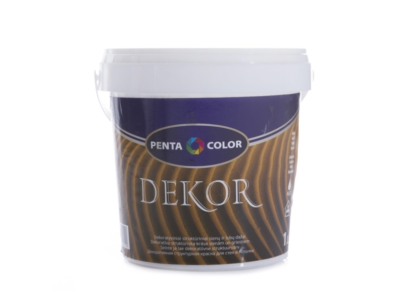 Dispergerede strukturlakmalinger Pentacolor Decor, hvid, 1 l