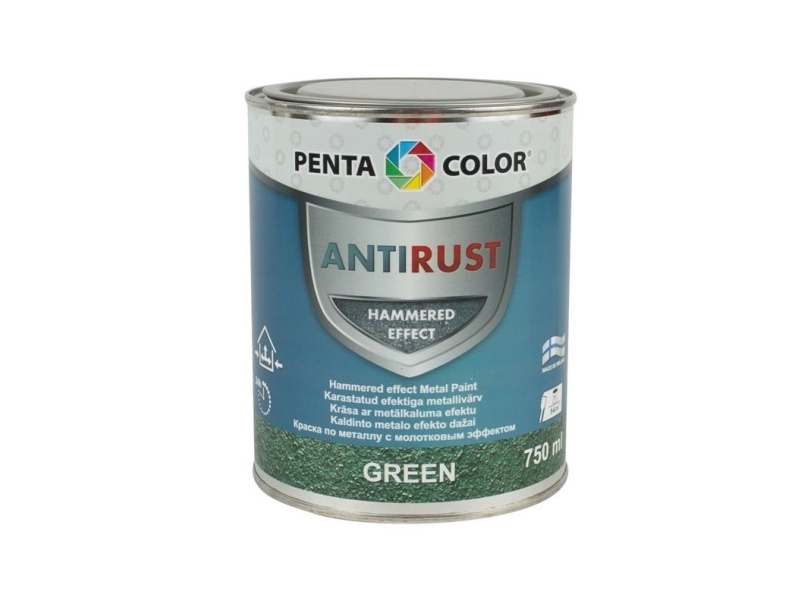 Pentacolor maling PENTAC antirust hammered grøn 750 ml