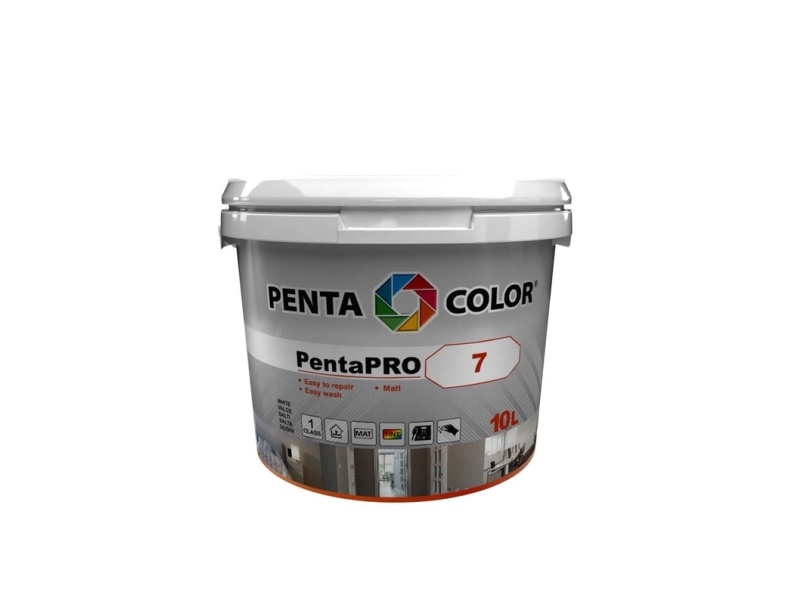 Paint Pentacolor PentaPro Wall 7, hvid, 10 l