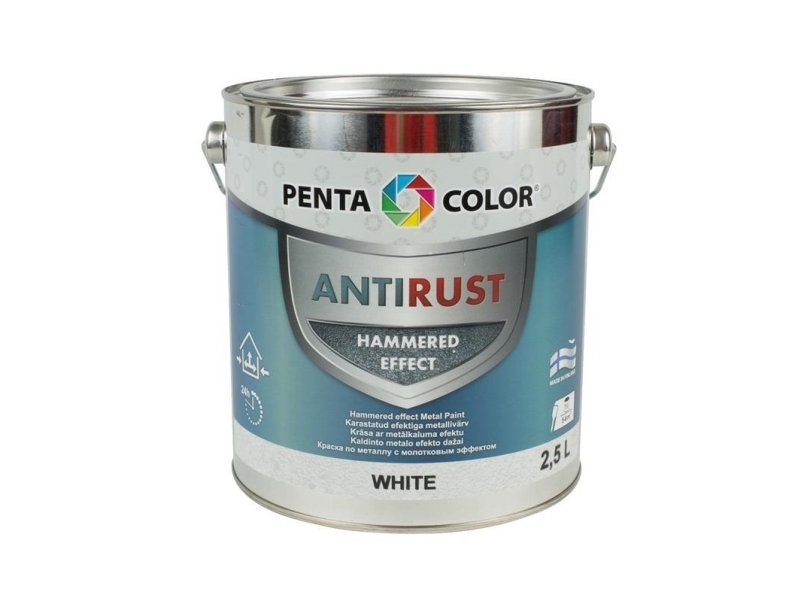 Pentacolor PAINT PENTAC anti-rust hammeret hvid 2,5 L