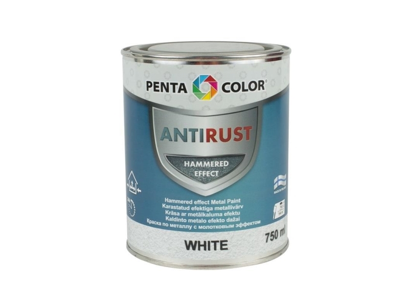 Pentacolor Paint Pentac Antirust Hammered Wht 750 ml