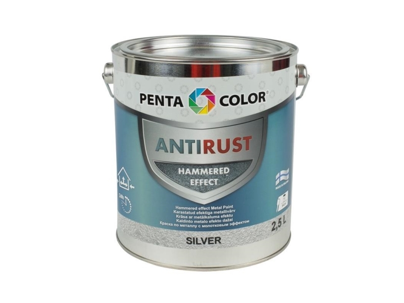 Pentacolor PAINT PENTAC antirust hammered sølv 2,5L