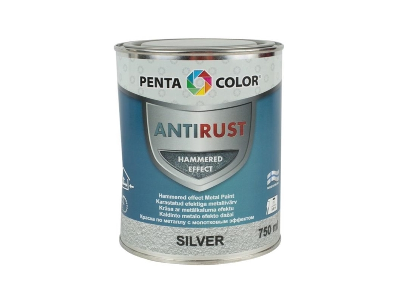 Pentacolor PAINT PENTAC antirust hamret sølv 750 ml