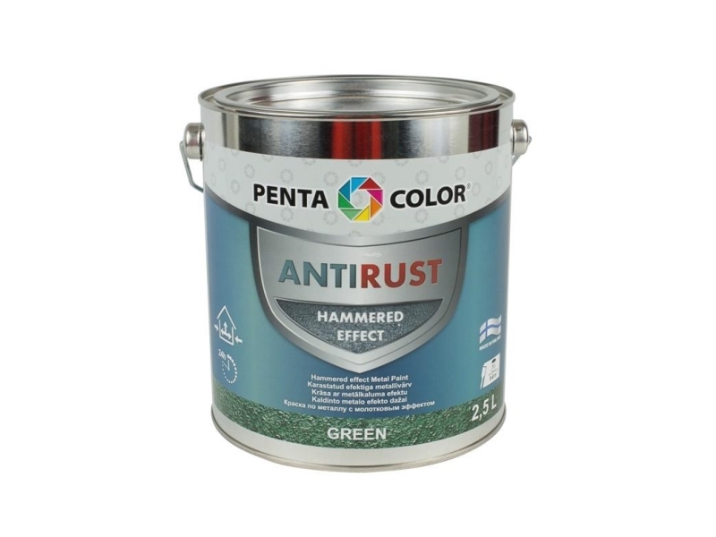 Pentacolor PAINT PENTAC antirust hammered grøn 2,5 l